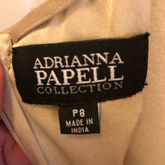 Adrianna Papell Taupe Beaded Formal Gown - Picture 7 of 8